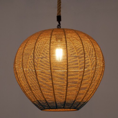 GloboStar® SIMON 00727 Vintage Κρεμαστό Φωτιστικό Οροφής Μονόφωτο 1 x E27 Μπεζ - Μπλε Καμπάνα με Σχοινί Φ50 x Υ47cm Διακόσμηση - Φωτισμός - Χαλιά GloboStar® SIMON 00727 Vintage Κρεμαστό Φωτιστικό Οροφής Μονόφωτο 1 x E27 Μπεζ - Μπλε Καμπάνα με Σχοινί Φ50 x Υ47cm Διακόσμηση - Φωτισμός - Χαλιά