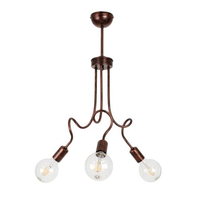 GLOBOSTAR® ASPECT 00788 Μοντέρνο Φωτιστικό Οροφής με Ντουί 3 x E27 AC 220-240V IP20 - Χάλκινο - Μ42 x Π42 x Υ60cm