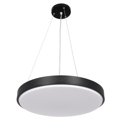 GloboStar® CASPER 61019 Κρεμαστή Πλαφονιέρα Οροφής LED CCT 76W 8372lm 120° AC 220-240V - Εναλλαγή Φωτισμού μέσω Τηλεχειριστηρίου All In One Ψυχρό Λευκό 6000k+Φυσικό Λευκό 4500k+Θερμό Λευκό 2700k Dimmable Φ45cm - Μαύρο - 3 Years Warranty Διακόσμηση - Φως -