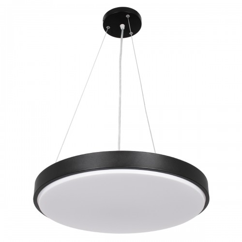 GloboStar® CASPER 61019 Κρεμαστή Πλαφονιέρα Οροφής LED CCT 76W 8372lm 120° AC 220-240V - Εναλλαγή Φωτισμού μέσω Τηλεχειριστηρίου All In One Ψυχρό Λευκό 6000k+Φυσικό Λευκό 4500k+Θερμό Λευκό 2700k Dimmable Φ45cm - Μαύρο - 3 Years Warranty Διακόσμηση - Φως -