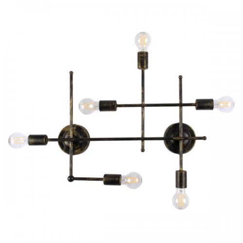 GloboStar® PIPING 00666 Vintage Industrial Επιτοίχιο Φωτιστικό Πολύφωτο Μπρούτζινο Μεταλλικό Πλέγμα Μ66 x Π9.5 x Υ49cm Διακόσμηση - Φωτισμός - Χαλιά GloboStar® PIPING 00666 Vintage Industrial Επιτοίχιο Φωτιστικό Πολύφωτο Μπρούτζινο Μεταλλικό Πλέγμα Μ66 x Π9.5 x Υ49cm Διακόσμηση - Φωτισμός - Χαλιά