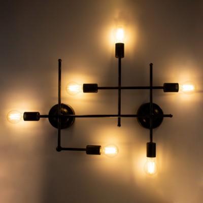 GloboStar® PIPING 00666 Vintage Industrial Επιτοίχιο Φωτιστικό Πολύφωτο Μπρούτζινο Μεταλλικό Πλέγμα Μ66 x Π9.5 x Υ49cm Διακόσμηση - Φωτισμός - Χαλιά GloboStar® PIPING 00666 Vintage Industrial Επιτοίχιο Φωτιστικό Πολύφωτο Μπρούτζινο Μεταλλικό Πλέγμα Μ66 x Π9.5 x Υ49cm Διακόσμηση - Φωτισμός - Χαλιά