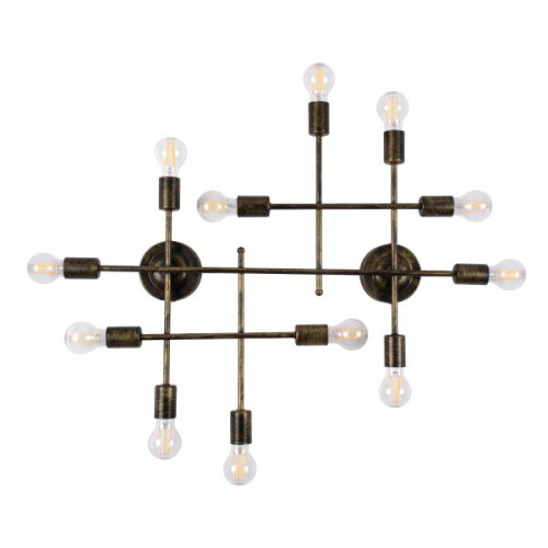 GloboStar® PIPING 00669 Vintage Industrial Επιτοίχιο Φωτιστικό Πολύφωτο Μπρούτζινο Μεταλλικό Πλέγμα Μ78.5 x Π9.5 x Υ64cm Διακόσμηση - Φωτισμός - Χαλιά GloboStar® PIPING 00669 Vintage Industrial Επιτοίχιο Φωτιστικό Πολύφωτο Μπρούτζινο Μεταλλικό Πλέγμα Μ78.5 x Π9.5 x Υ64cm Διακόσμηση - Φωτισμός - Χαλιά