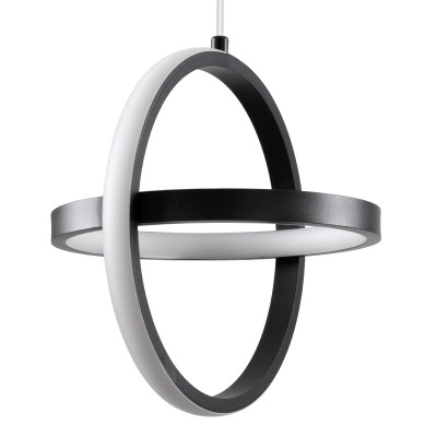 GloboStar® ALICE 61055 Κρεμαστό Φωτιστικό Οροφής Design LED CCT 20W 2400lm 300° AC 220-240V - Εναλλαγή Φωτισμού μέσω Διακόπτη On/Off All In One Ψυχρό 6000k+Φυσικό 4500k+Θερμό 2700k Μ25 x Π22 x Υ25cm - Μαύρο Διακόσμηση - Φως - Χαλιά