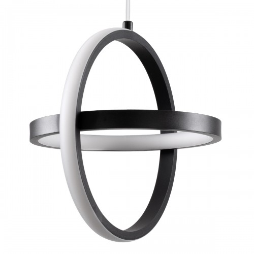 GloboStar® ALICE 61055 Κρεμαστό Φωτιστικό Οροφής Design LED CCT 20W 2400lm 300° AC 220-240V - Εναλλαγή Φωτισμού μέσω Διακόπτη On/Off All In One Ψυχρό 6000k+Φυσικό 4500k+Θερμό 2700k Μ25 x Π22 x Υ25cm - Μαύρο Διακόσμηση - Φως - Χαλιά