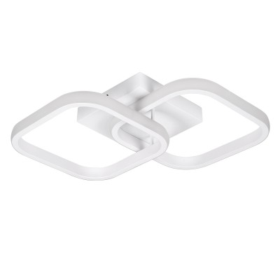 GloboStar® NORA 61062 Φωτιστικό Οροφής Design LED CCT 22W 2640lm 300° AC 220-240V - Εναλλαγή Φωτισμού μέσω Διακόπτη On/Off All In One Ψυχρό 6000k+Φυσικό 4500k+Θερμό 2700k Μ40 x Π24 x Υ7cm - Λευκό Διακόσμηση - Φως - Χαλιά