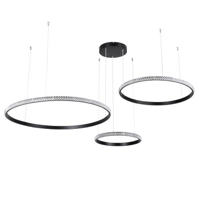 GloboStar® DIAMOND TRIO 61144 Κρεμαστό Φωτιστικό Δαχτυλίδι-Κύκλος LED CCT 120W 14723lm 360° AC 220-240V - Εναλλαγή Φωτισμού μέσω Τηλεχειριστηρίου All In One Ψυχρό 6000k+Φυσικό 4500k+Θερμό 2700k Dimmable Φ40+60+80cm - Μαύρο - 3 Years Warranty Διακόσμηση - GloboStar® DIAMOND TRIO 61144 Κρεμαστό Φωτιστικό Δαχτυλίδι-Κύκλος LED CCT 120W 14723lm 360° AC 220-240V - Εναλλαγή Φωτισμού μέσω Τηλεχειριστηρίου All In One Ψυχρό 6000k+Φυσικό 4500k+Θερμό 2700k Dimmable Φ40+60+80cm - Μαύρο - 3 Years Warranty Διακόσμηση -