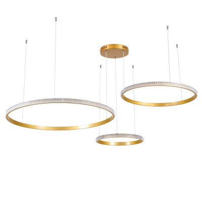 GloboStar® DIAMOND TRIO 61145 Κρεμαστό Φωτιστικό Δαχτυλίδι-Κύκλος LED CCT 120W 14723lm 360° AC 220-240V - Εναλλαγή Φωτισμού μέσω Τηλεχειριστηρίου All In One Ψυχρό 6000k+Φυσικό 4500k+Θερμό 2700k Dimmable Φ40+60+80cm - Χρυσό Βούρτσας - 3 Years Warranty Διακ GloboStar® DIAMOND TRIO 61145 Κρεμαστό Φωτιστικό Δαχτυλίδι-Κύκλος LED CCT 120W 14723lm 360° AC 220-240V - Εναλλαγή Φωτισμού μέσω Τηλεχειριστηρίου All In One Ψυχρό 6000k+Φυσικό 4500k+Θερμό 2700k Dimmable Φ40+60+80cm - Χρυσό Βούρτσας - 3 Years Warranty Διακ