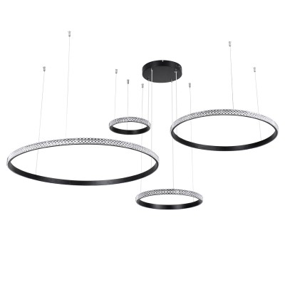 GloboStar® DIAMOND TETRA 61148 Κρεμαστό Φωτιστικό Δαχτυλίδι-Κύκλος LED CCT 150W 18379lm 360° AC 220-240V - Εναλλαγή Φωτισμού μέσω Τηλεχειριστηρίου All In One Ψυχρό 6000k+Φυσικό 4500k+Θερμό 2700k Dimmable Φ25+40+60+80cm - Μαύρο - 3 Years Warranty Διακόσμησ GloboStar® DIAMOND TETRA 61148 Κρεμαστό Φωτιστικό Δαχτυλίδι-Κύκλος LED CCT 150W 18379lm 360° AC 220-240V - Εναλλαγή Φωτισμού μέσω Τηλεχειριστηρίου All In One Ψυχρό 6000k+Φυσικό 4500k+Θερμό 2700k Dimmable Φ25+40+60+80cm - Μαύρο - 3 Years Warranty Διακόσμησ