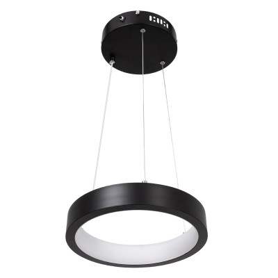 GloboStar® NEMESIS 61152 Κρεμαστό Φωτιστικό Δαχτυλίδι-Κύκλος LED CCT 20W 2356lm 360° AC 220-240V - Εναλλαγή Φωτισμού μέσω Τηλεχειριστηρίου All In One Ψυχρό 6000k+Φυσικό 4500k+Θερμό 2700k Dimmable Φ25cm - Μαύρο - 3 Years Warranty Διακόσμηση - Φως - Χαλιά