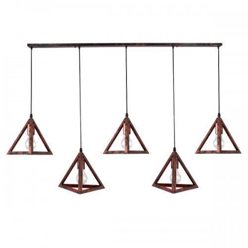 GloboStar® TRIANGLE 00609 Μοντέρνο Κρεμαστό Φωτιστικό Οροφής Πολύφωτο 5 x E27 Χάλκινο Μεταλλικό Πλέγμα Μ170 x Π22 x Y130cm Διακόσμηση - Φωτισμός - Χαλιά GloboStar® TRIANGLE 00609 Μοντέρνο Κρεμαστό Φωτιστικό Οροφής Πολύφωτο 5 x E27 Χάλκινο Μεταλλικό Πλέγμα Μ170 x Π22 x Y130cm Διακόσμηση - Φωτισμός - Χαλιά