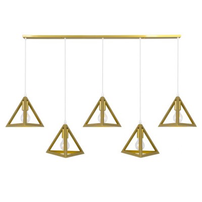 GloboStar® TRIANGLE 00610 Μοντέρνο Κρεμαστό Φωτιστικό Οροφής Πολύφωτο 5 x E27 Χρυσό Μεταλλικό Πλέγμα Μ170 x Π22 x Y130cm Διακόσμηση - Φωτισμός - Χαλιά GloboStar® TRIANGLE 00610 Μοντέρνο Κρεμαστό Φωτιστικό Οροφής Πολύφωτο 5 x E27 Χρυσό Μεταλλικό Πλέγμα Μ170 x Π22 x Y130cm Διακόσμηση - Φωτισμός - Χαλιά