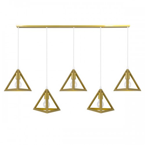GloboStar® TRIANGLE 00610 Μοντέρνο Κρεμαστό Φωτιστικό Οροφής Πολύφωτο 5 x E27 Χρυσό Μεταλλικό Πλέγμα Μ170 x Π22 x Y130cm Διακόσμηση - Φωτισμός - Χαλιά GloboStar® TRIANGLE 00610 Μοντέρνο Κρεμαστό Φωτιστικό Οροφής Πολύφωτο 5 x E27 Χρυσό Μεταλλικό Πλέγμα Μ170 x Π22 x Y130cm Διακόσμηση - Φωτισμός - Χαλιά