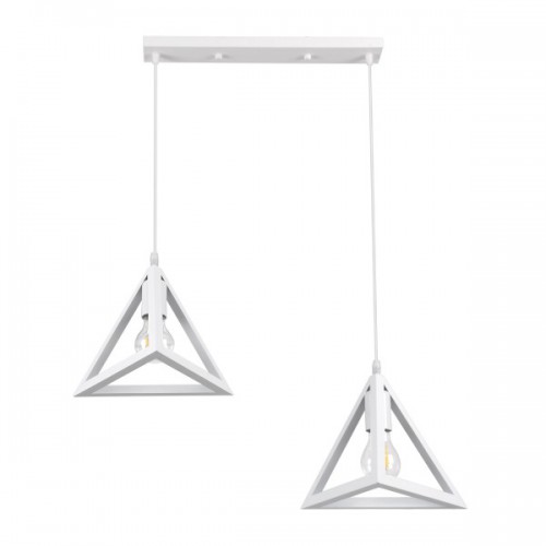 GloboStar® TRIANGLE 00612 Μοντέρνο Κρεμαστό Φωτιστικό Οροφής Δίφωτο 2 x E27 Λευκό Μεταλλικό Πλέγμα Μ60 x Π22 x Y130cm Διακόσμηση - Φωτισμός - Χαλιά GloboStar® TRIANGLE 00612 Μοντέρνο Κρεμαστό Φωτιστικό Οροφής Δίφωτο 2 x E27 Λευκό Μεταλλικό Πλέγμα Μ60 x Π22 x Y130cm Διακόσμηση - Φωτισμός - Χαλιά