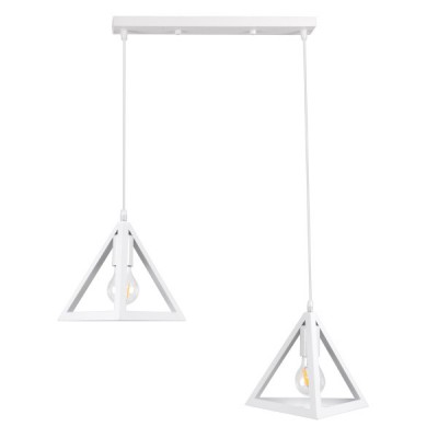 GloboStar® TRIANGLE 00612 Μοντέρνο Κρεμαστό Φωτιστικό Οροφής Δίφωτο 2 x E27 Λευκό Μεταλλικό Πλέγμα Μ60 x Π22 x Y130cm Διακόσμηση - Φωτισμός - Χαλιά GloboStar® TRIANGLE 00612 Μοντέρνο Κρεμαστό Φωτιστικό Οροφής Δίφωτο 2 x E27 Λευκό Μεταλλικό Πλέγμα Μ60 x Π22 x Y130cm Διακόσμηση - Φωτισμός - Χαλιά