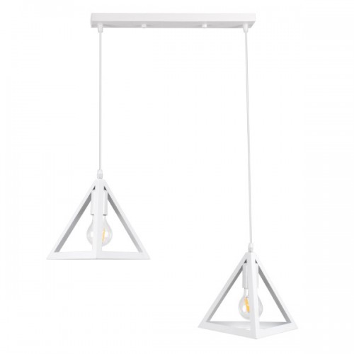 GloboStar® TRIANGLE 00612 Μοντέρνο Κρεμαστό Φωτιστικό Οροφής Δίφωτο 2 x E27 Λευκό Μεταλλικό Πλέγμα Μ60 x Π22 x Y130cm Διακόσμηση - Φωτισμός - Χαλιά GloboStar® TRIANGLE 00612 Μοντέρνο Κρεμαστό Φωτιστικό Οροφής Δίφωτο 2 x E27 Λευκό Μεταλλικό Πλέγμα Μ60 x Π22 x Y130cm Διακόσμηση - Φωτισμός - Χαλιά
