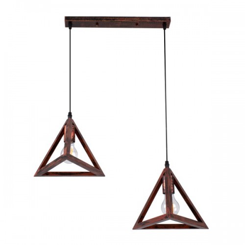 GloboStar® TRIANGLE 00613 Μοντέρνο Κρεμαστό Φωτιστικό Οροφής Δίφωτο 2 x E27 Χάλκινο Μεταλλικό Πλέγμα Μ60 x Π22 x Y130cm Διακόσμηση - Φωτισμός - Χαλιά GloboStar® TRIANGLE 00613 Μοντέρνο Κρεμαστό Φωτιστικό Οροφής Δίφωτο 2 x E27 Χάλκινο Μεταλλικό Πλέγμα Μ60 x Π22 x Y130cm Διακόσμηση - Φωτισμός - Χαλιά