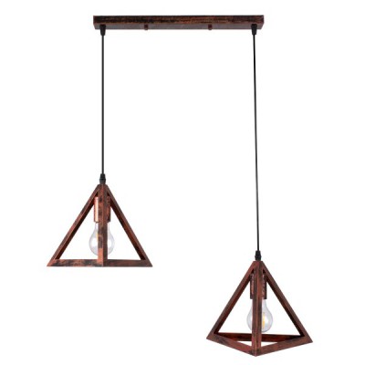GloboStar® TRIANGLE 00613 Μοντέρνο Κρεμαστό Φωτιστικό Οροφής Δίφωτο 2 x E27 Χάλκινο Μεταλλικό Πλέγμα Μ60 x Π22 x Y130cm Διακόσμηση - Φωτισμός - Χαλιά GloboStar® TRIANGLE 00613 Μοντέρνο Κρεμαστό Φωτιστικό Οροφής Δίφωτο 2 x E27 Χάλκινο Μεταλλικό Πλέγμα Μ60 x Π22 x Y130cm Διακόσμηση - Φωτισμός - Χαλιά