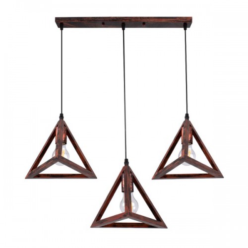 GloboStar® TRIANGLE 00623 Μοντέρνο Κρεμαστό Φωτιστικό Οροφής Τρίφωτο 3 x E27 Χάλκινο Μεταλλικό Πλέγμα Μ70 x Π22 x Y130cm Διακόσμηση - Φωτισμός - Χαλιά GloboStar® TRIANGLE 00623 Μοντέρνο Κρεμαστό Φωτιστικό Οροφής Τρίφωτο 3 x E27 Χάλκινο Μεταλλικό Πλέγμα Μ70 x Π22 x Y130cm Διακόσμηση - Φωτισμός - Χαλιά