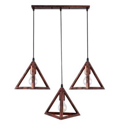 GloboStar® TRIANGLE 00623 Μοντέρνο Κρεμαστό Φωτιστικό Οροφής Τρίφωτο 3 x E27 Χάλκινο Μεταλλικό Πλέγμα Μ70 x Π22 x Y130cm Διακόσμηση - Φωτισμός - Χαλιά GloboStar® TRIANGLE 00623 Μοντέρνο Κρεμαστό Φωτιστικό Οροφής Τρίφωτο 3 x E27 Χάλκινο Μεταλλικό Πλέγμα Μ70 x Π22 x Y130cm Διακόσμηση - Φωτισμός - Χαλιά