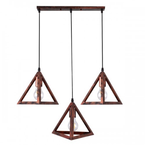 GloboStar® TRIANGLE 00623 Μοντέρνο Κρεμαστό Φωτιστικό Οροφής Τρίφωτο 3 x E27 Χάλκινο Μεταλλικό Πλέγμα Μ70 x Π22 x Y130cm Διακόσμηση - Φωτισμός - Χαλιά GloboStar® TRIANGLE 00623 Μοντέρνο Κρεμαστό Φωτιστικό Οροφής Τρίφωτο 3 x E27 Χάλκινο Μεταλλικό Πλέγμα Μ70 x Π22 x Y130cm Διακόσμηση - Φωτισμός - Χαλιά