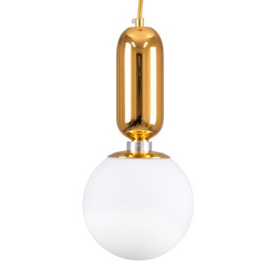 GLOBOSTAR® MAVERICK 00943 Μοντέρνο Κρεμαστό Φωτιστικό Οροφής με Ντουί 1 x E27 AC 220-240V IP20 - Χρυσό & Λευκό - Μ15 x Π15 x Υ33cm GLOBOSTAR® MAVERICK 00943 Μοντέρνο Κρεμαστό Φωτιστικό Οροφής με Ντουί 1 x E27 AC 220-240V IP20 - Χρυσό & Λευκό - Μ15 x Π15 x Υ33cm