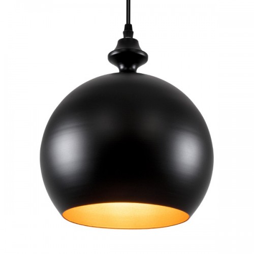 GloboStar® ROCKFORD 01287-B Μοντέρνο Κρεμαστό Φωτιστικό Οροφής Μονόφωτο 1 x E27 Μαύρο Μεταλλικό Καμπάνα Φ24 x Υ27cm Διακόσμηση - Φωτισμός - Χαλιά
