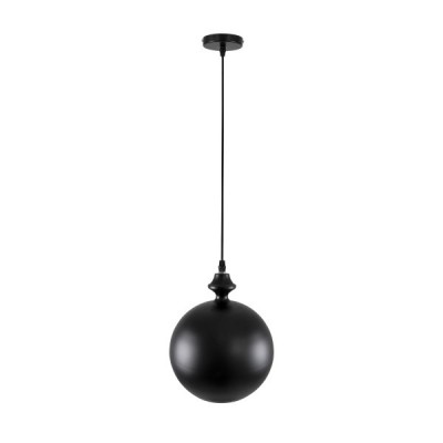 GloboStar® ROCKFORD 01287-B Μοντέρνο Κρεμαστό Φωτιστικό Οροφής Μονόφωτο 1 x E27 Μαύρο Μεταλλικό Καμπάνα Φ24 x Υ27cm Διακόσμηση - Φωτισμός - Χαλιά