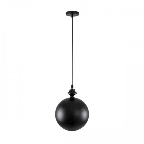 GloboStar® ROCKFORD 01287-B Μοντέρνο Κρεμαστό Φωτιστικό Οροφής Μονόφωτο 1 x E27 Μαύρο Μεταλλικό Καμπάνα Φ24 x Υ27cm Διακόσμηση - Φωτισμός - Χαλιά