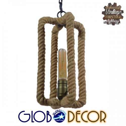 GLOBOSTAR® ELDORA 10001014 Vintage Κρεμαστό Φωτιστικό Οροφής με Ντουί 1 x E27 AC 220-240V IP20 - Μπεζ & Μπρούτζινο - Μ13 x Π13 x Υ30cm GLOBOSTAR® ELDORA 10001014 Vintage Κρεμαστό Φωτιστικό Οροφής με Ντουί 1 x E27 AC 220-240V IP20 - Μπεζ & Μπρούτζινο - Μ13 x Π13 x Υ30cm
