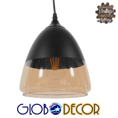 GloboStar® OLIVER 10001231 Vintage Κρεμαστό Φωτιστικό Οροφής Μονόφωτο 1 x E27 Μαύρο Μεταλλικό με Γυαλί Καμπάνα Φ20 x Y21cm Διακόσμηση - Φωτισμός - Χαλιά GloboStar® OLIVER 10001231 Vintage Κρεμαστό Φωτιστικό Οροφής Μονόφωτο 1 x E27 Μαύρο Μεταλλικό με Γυαλί Καμπάνα Φ20 x Y21cm Διακόσμηση - Φωτισμός - Χαλιά