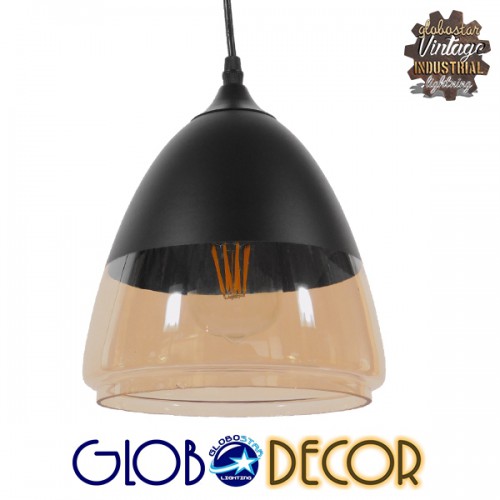 GloboStar® OLIVER 10001231 Vintage Κρεμαστό Φωτιστικό Οροφής Μονόφωτο 1 x E27 Μαύρο Μεταλλικό με Γυαλί Καμπάνα Φ20 x Y21cm Διακόσμηση - Φωτισμός - Χαλιά GloboStar® OLIVER 10001231 Vintage Κρεμαστό Φωτιστικό Οροφής Μονόφωτο 1 x E27 Μαύρο Μεταλλικό με Γυαλί Καμπάνα Φ20 x Y21cm Διακόσμηση - Φωτισμός - Χαλιά