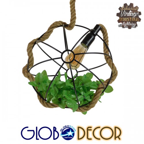 GloboStar® BRADLEY 10001328 Vintage Industrial Κρεμαστό Φωτιστικό Οροφής Μονόφωτο 1 x E27 Πλέγμα με Μπεζ Σχοινί Φ33 x Υ33cm Διακόσμηση - Φωτισμός - Χαλιά GloboStar® BRADLEY 10001328 Vintage Industrial Κρεμαστό Φωτιστικό Οροφής Μονόφωτο 1 x E27 Πλέγμα με Μπεζ Σχοινί Φ33 x Υ33cm Διακόσμηση - Φωτισμός - Χαλιά