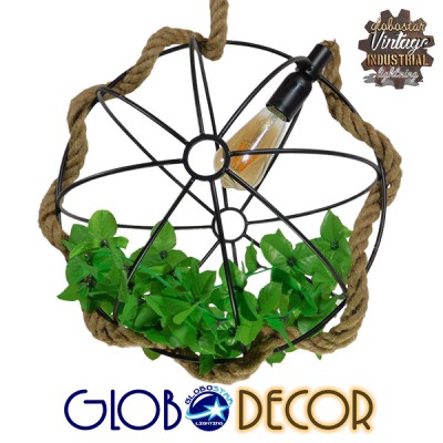 GloboStar® BRADLEY 10001329 Vintage Industrial Κρεμαστό Φωτιστικό Οροφής Μονόφωτο 1 x E27 Πλέγμα με Μπεζ Σχοινί Φ42 x Υ42cm Διακόσμηση - Φωτισμός - Χαλιά GloboStar® BRADLEY 10001329 Vintage Industrial Κρεμαστό Φωτιστικό Οροφής Μονόφωτο 1 x E27 Πλέγμα με Μπεζ Σχοινί Φ42 x Υ42cm Διακόσμηση - Φωτισμός - Χαλιά