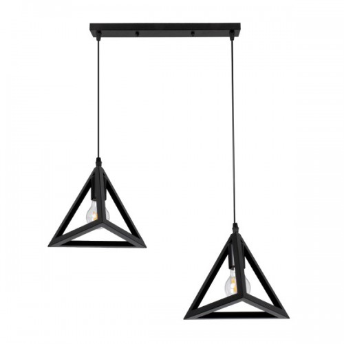 GloboStar® TRIANGLE 00611 Μοντέρνο Κρεμαστό Φωτιστικό Οροφής Δίφωτο 2 x E27 Μαύρο Μεταλλικό Πλέγμα Μ60 x Π22 x Y130cm Διακόσμηση - Φωτισμός - Χαλιά GloboStar® TRIANGLE 00611 Μοντέρνο Κρεμαστό Φωτιστικό Οροφής Δίφωτο 2 x E27 Μαύρο Μεταλλικό Πλέγμα Μ60 x Π22 x Y130cm Διακόσμηση - Φωτισμός - Χαλιά