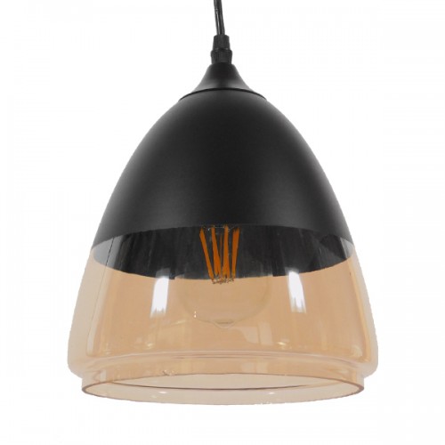 GloboStar® OLIVER 10001231 Vintage Κρεμαστό Φωτιστικό Οροφής Μονόφωτο 1 x E27 Μαύρο Μεταλλικό με Γυαλί Καμπάνα Φ20 x Y21cm Διακόσμηση - Φωτισμός - Χαλιά GloboStar® OLIVER 10001231 Vintage Κρεμαστό Φωτιστικό Οροφής Μονόφωτο 1 x E27 Μαύρο Μεταλλικό με Γυαλί Καμπάνα Φ20 x Y21cm Διακόσμηση - Φωτισμός - Χαλιά