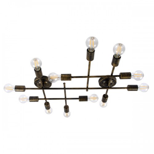 GloboStar® PIPING 00669-1 Vintage Industrial Φωτιστικό Οροφής Πολύφωτο Μπρούτζινο Μεταλλικό Πλέγμα Μ78.5 x Π9.5 x Υ64cm Διακόσμηση - Φωτισμός - Χαλιά GloboStar® PIPING 00669-1 Vintage Industrial Φωτιστικό Οροφής Πολύφωτο Μπρούτζινο Μεταλλικό Πλέγμα Μ78.5 x Π9.5 x Υ64cm Διακόσμηση - Φωτισμός - Χαλιά