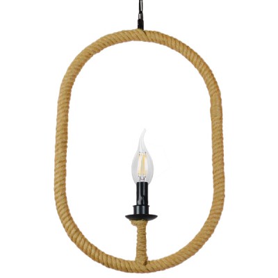 GLOBOSTAR® LINDELL 10001142 Vintage Κρεμαστό Φωτιστικό Οροφής με Ντουί 1 x E14 AC 220-240V IP20 - Μαύρο & Μπεζ - Μ35 x Π10 x Υ53cm