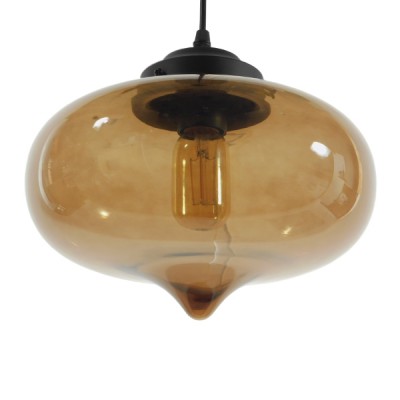 GLOBOSTAR® QUINN 01029 Vintage Κρεμαστό Φωτιστικό Οροφής με Ντουί 1 x E27 AC 220-240V IP20 - Μελί & Μαύρο - Μ26 x Π26 x Υ20cm GLOBOSTAR® QUINN 01029 Vintage Κρεμαστό Φωτιστικό Οροφής με Ντουί 1 x E27 AC 220-240V IP20 - Μελί & Μαύρο - Μ26 x Π26 x Υ20cm