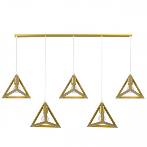 GloboStar® TRIANGLE 00610 Μοντέρνο Κρεμαστό Φωτιστικό Οροφής Πολύφωτο 5 x E27 Χρυσό Μεταλλικό Πλέγμα Μ170 x Π22 x Y130cm Διακόσμηση - Φωτισμός - Χαλιά GloboStar® TRIANGLE 00610 Μοντέρνο Κρεμαστό Φωτιστικό Οροφής Πολύφωτο 5 x E27 Χρυσό Μεταλλικό Πλέγμα Μ170 x Π22 x Y130cm Διακόσμηση - Φωτισμός - Χαλιά
