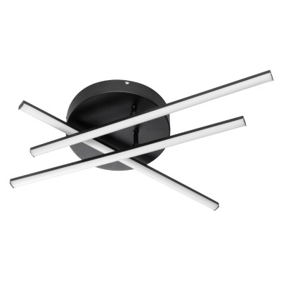 GloboStar® DRACO 61093 Φωτιστικό Οροφής Γραμμικό Linear Design LED CCT 45W 5535lm 120° AC 220-240V - Εναλλαγή Φωτισμού μέσω Τηλεχειριστηρίου All In One Ψυχρό 6000k+Φυσικό 4500k+Θερμό 2700k Dimmable Φ50 x Υ11cm - Μαύρο - 3 Years Warranty Διακόσμηση - Φως -