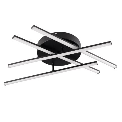 GloboStar® DRACO 61095 Φωτιστικό Οροφής Γραμμικό Linear Design LED CCT 60W 7380lm 120° AC 220-240V - Εναλλαγή Φωτισμού μέσω Τηλεχειριστηρίου All In One Ψυχρό 6000k+Φυσικό 4500k+Θερμό 2700k Dimmable Φ60 x Υ11cm - Μαύρο - 3 Years Warranty Διακόσμηση - Φως -