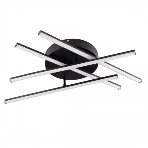 GloboStar® DRACO 61095 Φωτιστικό Οροφής Γραμμικό Linear Design LED CCT 60W 7380lm 120° AC 220-240V - Εναλλαγή Φωτισμού μέσω Τηλεχειριστηρίου All In One Ψυχρό 6000k+Φυσικό 4500k+Θερμό 2700k Dimmable Φ60 x Υ11cm - Μαύρο - 3 Years Warranty Διακόσμηση - Φως -