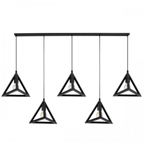 GloboStar® TRIANGLE 00608 Μοντέρνο Κρεμαστό Φωτιστικό Οροφής Πολύφωτο 5 x E27 Μαύρο Μεταλλικό Πλέγμα Μ170 x Π22 x Y130cm Διακόσμηση - Φωτισμός - Χαλιά GloboStar® TRIANGLE 00608 Μοντέρνο Κρεμαστό Φωτιστικό Οροφής Πολύφωτο 5 x E27 Μαύρο Μεταλλικό Πλέγμα Μ170 x Π22 x Y130cm Διακόσμηση - Φωτισμός - Χαλιά