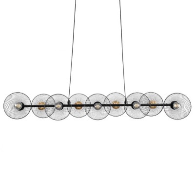 GLOBOSTAR® VERONA 00588 Μοντέρνο Κρεμαστό Φωτιστικό Οροφής με Ντουί 9 x E27 AC 220-240V IP20 - Μαύρο & Χρυσό - Μ140 x Π28 x Υ20cm GLOBOSTAR® VERONA 00588 Μοντέρνο Κρεμαστό Φωτιστικό Οροφής με Ντουί 9 x E27 AC 220-240V IP20 - Μαύρο & Χρυσό - Μ140 x Π28 x Υ20cm