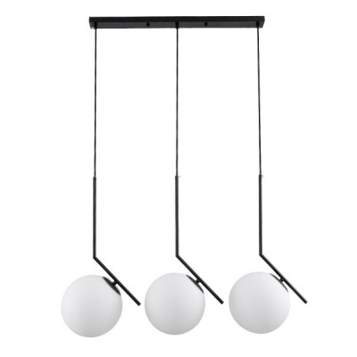 GLOBOSTAR® MONROE 00954 Μοντέρνο Κρεμαστό Φωτιστικό Οροφής με Ντουί 3 x E27 AC 220-240V IP20 - Μαύρο & Λευκό - Μ74 x Π25 x Υ50cm