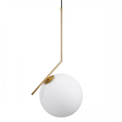 GloboStar® MONROE 00956 Μοντέρνο Κρεμαστό Φωτιστικό Οροφής Μονόφωτο 1 x E27 Χρυσό - Λευκό Μεταλλικό Μπάλα Φ30 x Υ75cm Διακόσμηση - Φωτισμός - Χαλιά GloboStar® MONROE 00956 Μοντέρνο Κρεμαστό Φωτιστικό Οροφής Μονόφωτο 1 x E27 Χρυσό - Λευκό Μεταλλικό Μπάλα Φ30 x Υ75cm Διακόσμηση - Φωτισμός - Χαλιά