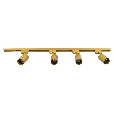 GLOBOSTAR® LEO 60360 Μοντέρνο Φωτιστικό Οροφής με Ντουί 4 x GU10 AC 220-240V IP20 - Χρυσό Πλατίνα - Μ100 x Π6 x Υ20cm