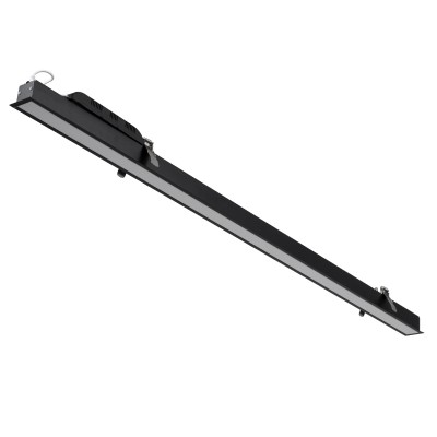 GloboStar® LUCA 61032 Γραμμικό Χωνευτό Φωτιστικό Linear LED CCT 54W 6500lm 120° AC 220-240V Μ121.5 x Π5 x Υ4cm - Εναλλαγή Φωτισμού μέσω Τηλεχειριστηρίου All In One Ψυχρό 6000k+Φυσικό 4500k+Θερμό 2700k Dimmable - Μαύρο - 3 Years Warranty Διακόσμηση - Φως -