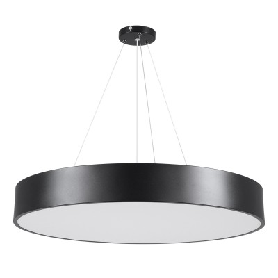 GloboStar® BURTON 61202-P Κρεμαστή Πλαφονιέρα Οροφής LED CCT 75W 8625lm 120° AC 220-240V - Εναλλαγή Φωτισμού μέσω Τηλεχειριστηρίου All In One Ψυχρό 6000k+Φυσικό 4500k+Θερμό 2700k Dimmable Φ60cm - Μαύρο - 3 Years Warranty Διακόσμηση - Φως - Χαλιά